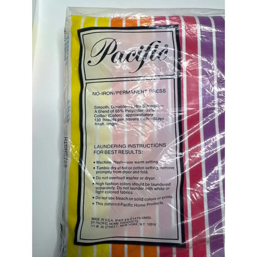 NWT 80s Pacific Canadian Sunset Rainbow & Clouds double sheet set LGBT Gay Pride